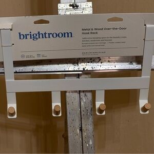 Brightroom White Metal & Wood Over-the-Door Hook Rack